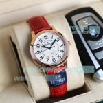 Swiss Copy Jaeger-LeCoultre Rendez-Vous Ladies Watch Rose Gold Red Leather Strap